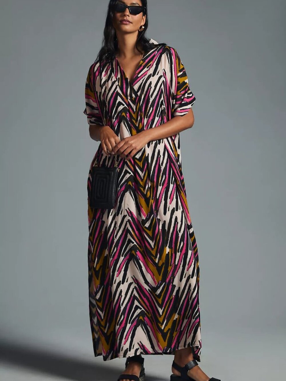 Anthropologie Bel Kazan Printed Kaftan